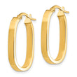 14K 3x2mm Oval Hoop Earrings