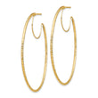14K 1.5x50mm D/C with Polished wire Hoop Earrings
