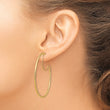 14K 1.5x45mm D/C with Polished wire Hoop Earrings