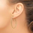 14K 1.5x40mm D/C with Polished wire Hoop Earrings