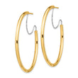 14K 2.5x40mm Polished with D/C wire Hoop Earrings