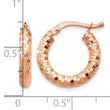 14k Rose Gold 3x10mm Diamond-cut Hoop Earrings - Birthstone Company