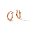 14k Rose Gold 3x10mm Diamond-cut Hoop Earrings - Birthstone Company