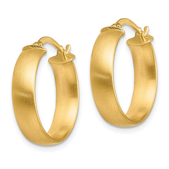 14K Small 5mm Satin Hoop Earrings