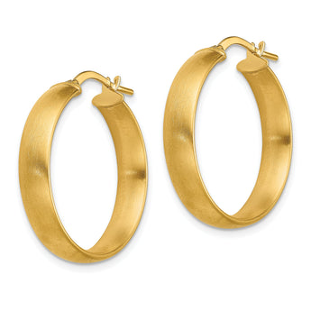 14K Medium x5mm Satin Hoop Earrings
