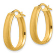 14K 4.85x18.5mm Satin and Polished Teardrop Hoop Earrings