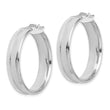 14K White Gold 30mm Satin and Polished Hoop Earrings