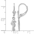 14K White Gold 3-D Seahorse Leverback Earrings - Birthstone Company