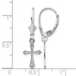 14k White Gold Cross Leverback Earrings - Birthstone Company