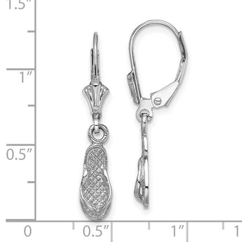14k White Gold Flip Flop Leverback Earrings - Birthstone Company