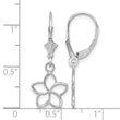 14K White Gold Polished Cut-Out Flower Leverback Earrings - Birthstone Company