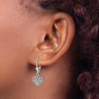 14K White Gold 3-D Mini D/C Puffed Heart Leverback Earrings - Birthstone Company