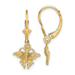14K Mini Butterfly Leverback Earrings