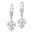 14K White Gold Small Fleur-de-Lis Leverback EARRINGS - Birthstone Company