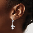 14K White Gold Small Fleur-de-Lis Leverback EARRINGS - Birthstone Company
