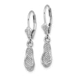 14k White Gold Flip Flop Leverback Earrings - Birthstone Company