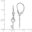 14K White Gold Polished Heart Key Leverback Earrings - Birthstone Company