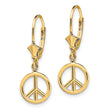 14K 3-D Peace Symbol Leverback Earrings - Birthstone Company