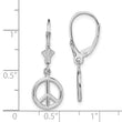 14K White Gold 3-D Peace Symbol Leverback Earrings - Birthstone Company