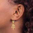14K RN Caduceus Leverback Earrings - Birthstone Company