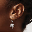 14K White Gold RN Caduceus Leverback Earrings - Birthstone Company