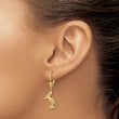 14K 3-D Pelican Standing Leverback Earrings - Birthstone Company