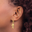 14K 3-D Fishbone Leverback Earrings - Birthstone Company