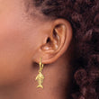 14K 3-D Fishbone Leverback Earrings