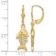 14K 3-D Fishbone Leverback Earrings - Birthstone Company