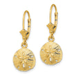 14K Polished Sand Dollar Leverback Earrings - Birthstone Company
