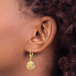 14K Polished Sand Dollar Leverback Earrings - Birthstone Company