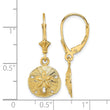 14K Polished Sand Dollar Leverback Earrings - Birthstone Company