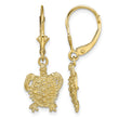 14k Turtle Leverback Earrings - Birthstone Company