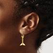 14K Small Whale Tail Leverback Earrings - Birthstone Company