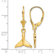 14K Small Whale Tail Leverback Earrings - Birthstone Company