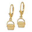 14K Nantucket Basket Leverback Earrings - Birthstone Company