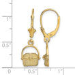 14K Nantucket Basket Leverback Earrings - Birthstone Company