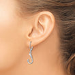 14K White Gold 3-D Fish Hook Leverback Earrings - Birthstone Company