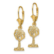 14K Palm Tree Leverback Earrings - Birthstone Company