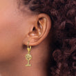 14K Palm Tree Leverback Earrings - Birthstone Company