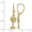 14K Palm Tree Leverback Earrings - Birthstone Company