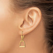 14K 3-D Small Horse Stirrup Leverback Earrings - Birthstone Company