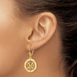 14K Nautical Compass Leverback Earrings - Birthstone Company