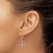 14K Tree of Life w/ RH Round Frame Leverback Earrings - Birthstone Company