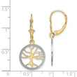14K Tree of Life w/ RH Round Frame Leverback Earrings - Birthstone Company