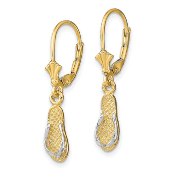 14K and Rhodium Flip Flop Leverback Earrings - Birthstone Company