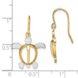 14K W/ Rhodium Sea Turtle Dangle Earrings