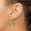14K w/Rhodium Floral Filigree Medallion Wire Earrings