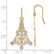 14K w/Rhodium Fancy Dangle Wire Earrings