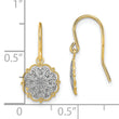 14K and Rhodium Fancy Dangle Wire Earrings